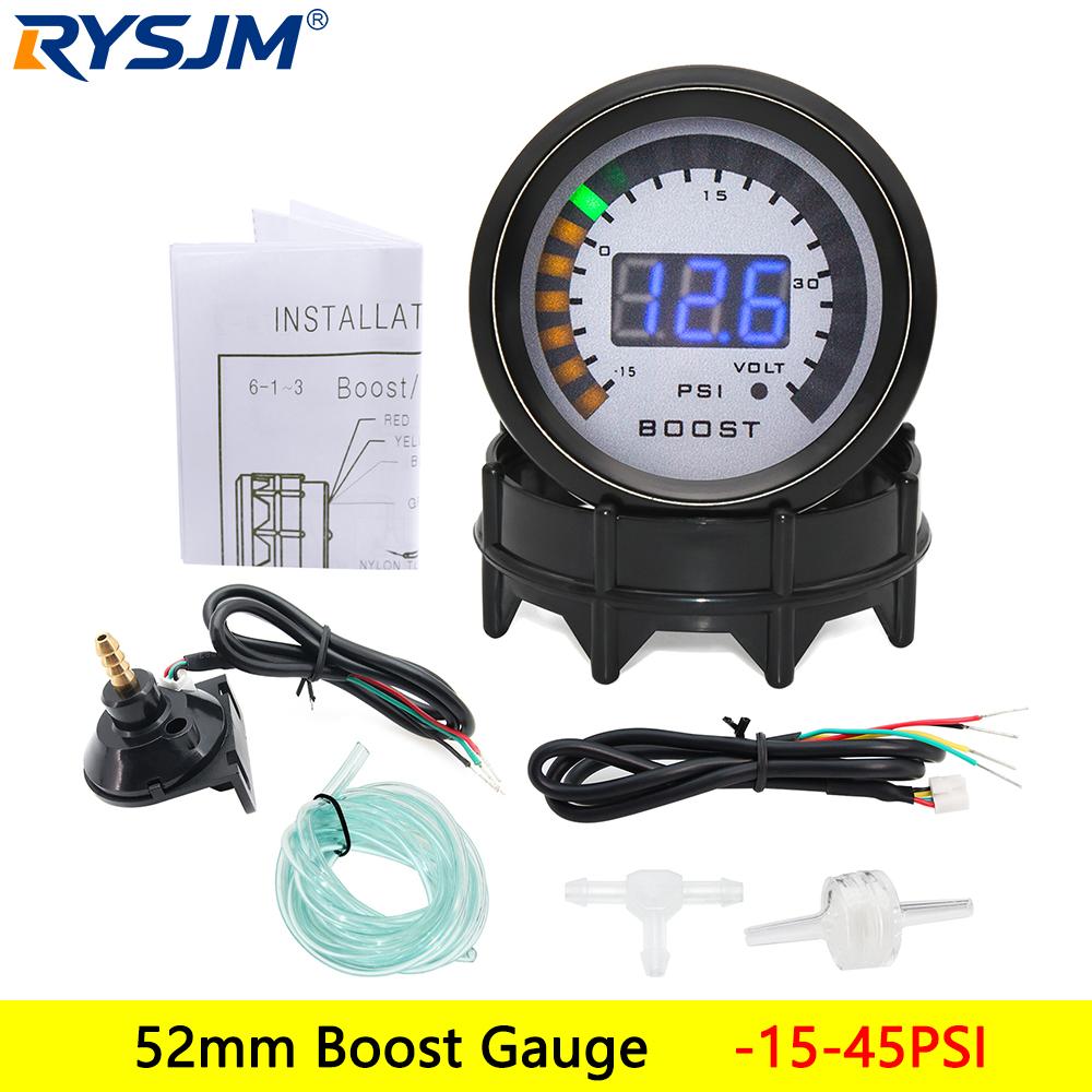 52MM Digital LED Boost EXT Exhaust Temp Gauge Voltmeter Voltage Air Fuel Ratio Gauge Oil Pressure Oil Temp Meter Car Gauge
