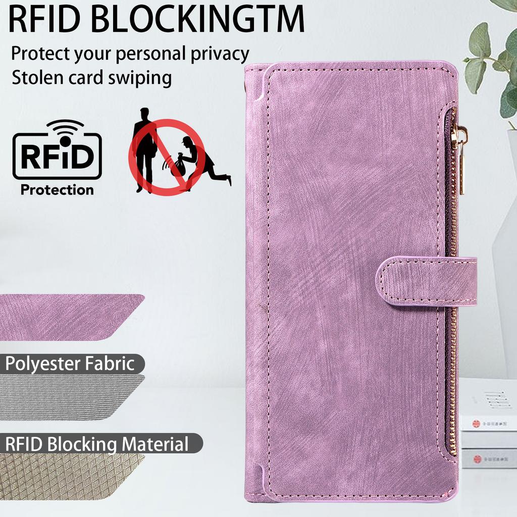 Suitable for iPhone 16 Wallet-style Phone Case, Retro Zipper Apple 17 Pro Max Back Cover Leather Case, Samsung S25