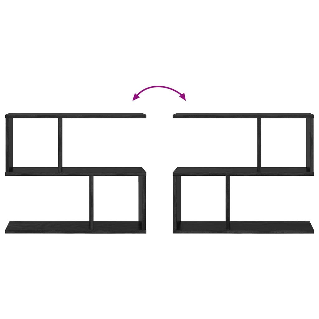 Wall Shelf Black Oak 60 x 12 x 50.5 cm Engineered Wood
