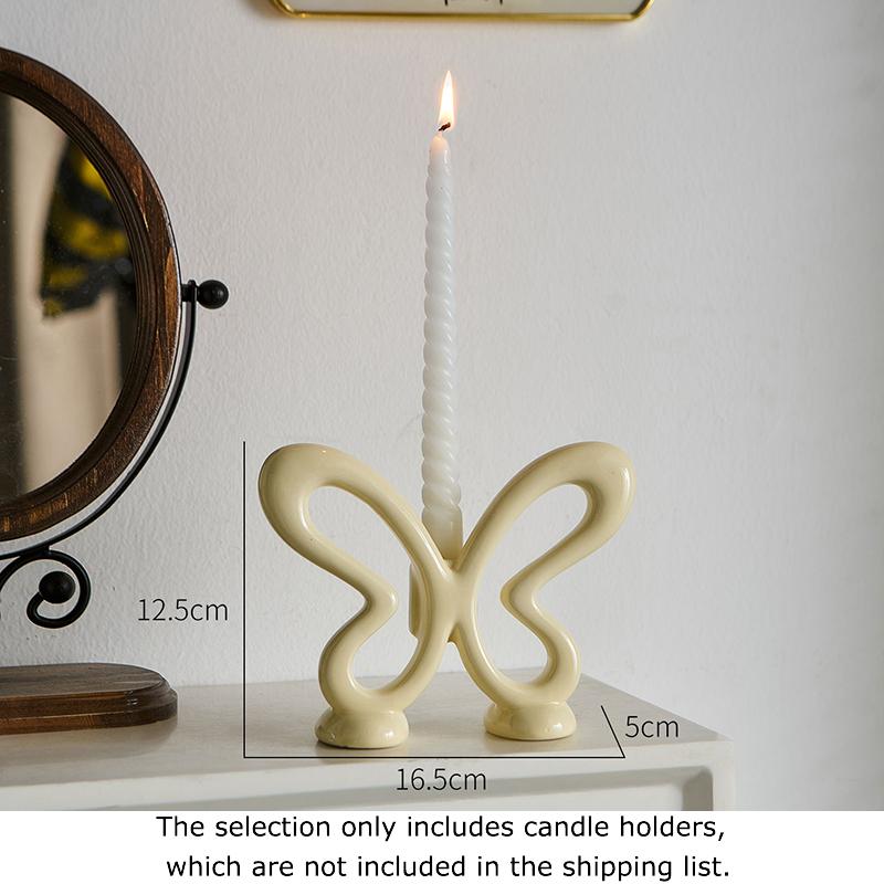 

Creative Butterfly Shape Candle Holder Ornaments Ceramic Candlestick Desk Decoration Wax Melt Burner Home Aroma Container