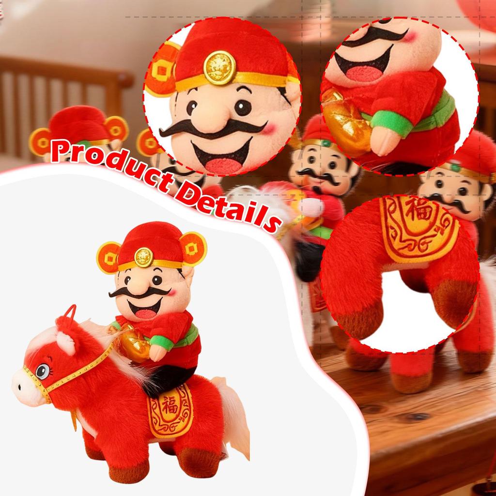 Year Horse God of Wealth Toy Ornament Adorable Collectible Soft