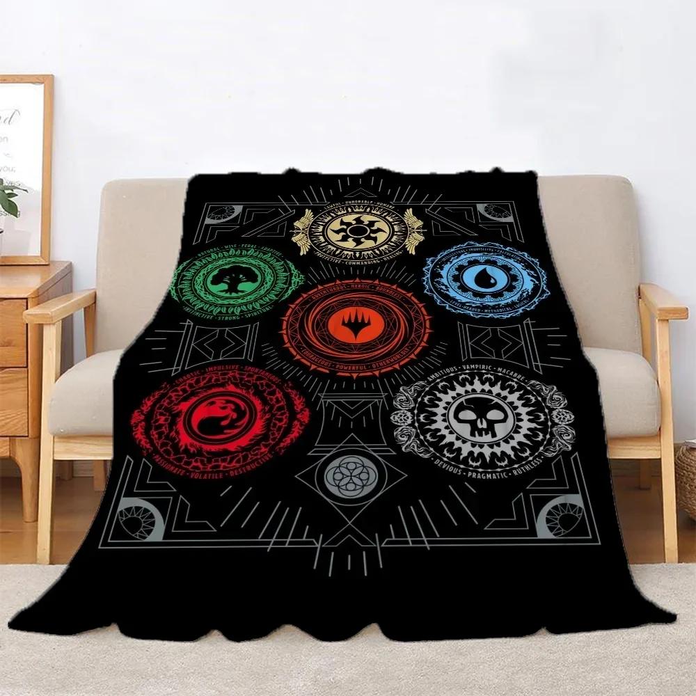 Magic the Gathering Kawaii Blanket King Size Bed Blankets & Throws Microfiber Bedding Knitted Plaid Home Interior Beach Towel