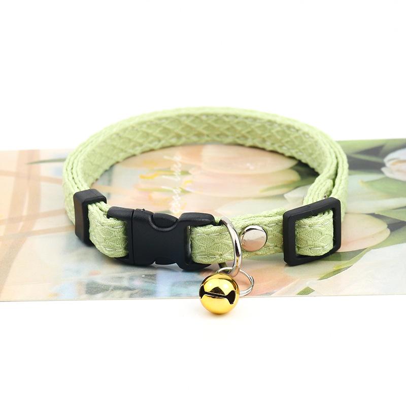 Cat Collar Adjustable Cotton Colored Puppy Collar with Bell for Puppies and Kittens Outdoor Travel To Prevent Lost Pet Collar