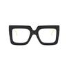 Large Square Transparent Lens Glasses Retro Black Sunglasses Decorative Glasses Chain Women's Glasses