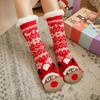 Winter Warm Socks Women Penguin Plush Soft Female Non Grip Floor Slippers Short Sock Fuzzy Fluffy Deer Elk Bear Christmas Gift