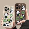 Lovely Panda Printed Silicone Case For IPhone 16 15 Pro Max 14 Plus 13 12 11 Pro Max Shockproof Soft TPU Phone Cover Case
