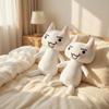 80cm 110cm Grande Peluche Gatto Bianco Giocattolo Peluche Animale Anime Gattino Cuscino Regalo di Compleanno