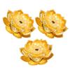 3Pcs Lotus Incense Burner Set Copper Gold Finish Spiritual Decor Incense Holder for Sticks Cones Resin Frankincense