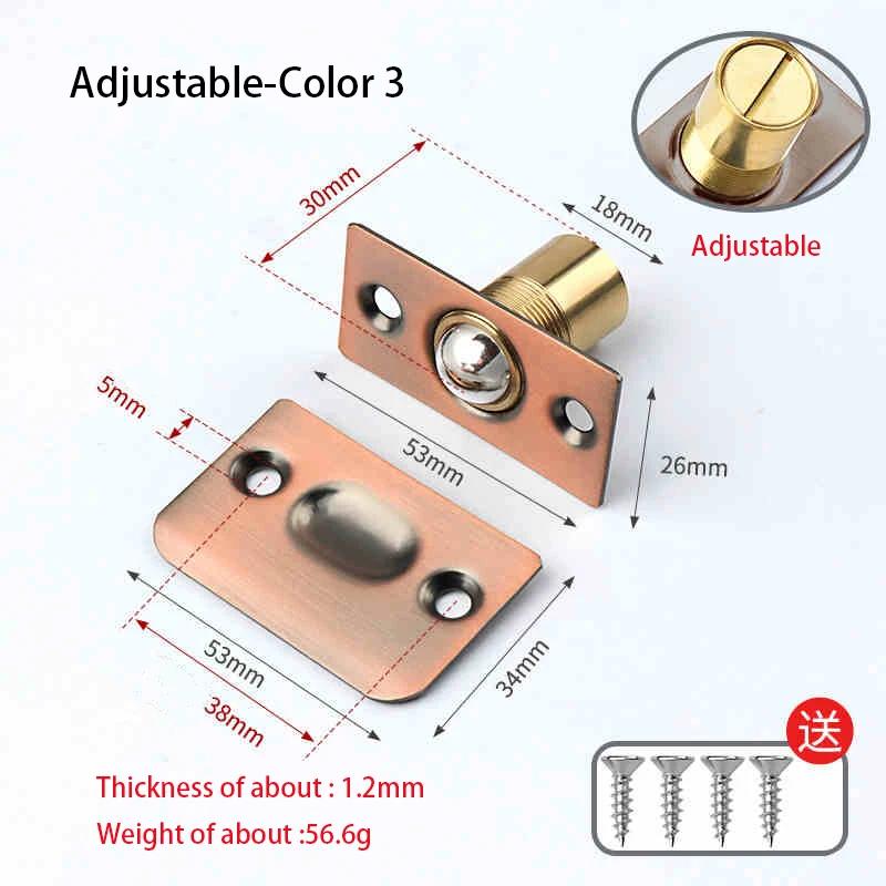 1Pcs Adjustable Door Top Bead Furniture Door Latch Spring Invisible Wooden Cabinet Door Beads Lock Closet Ball Catch Latch