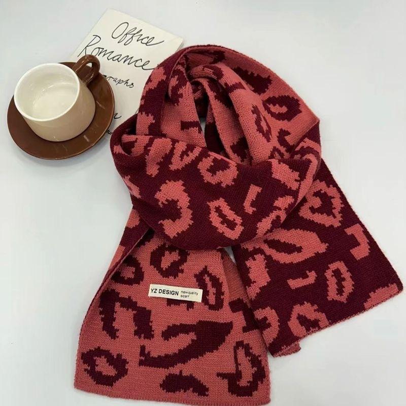 Couple Leopard Print Scarf Fashionable Versatile Warm Texture Fashionable Scarf Autumn and Winter Scarf