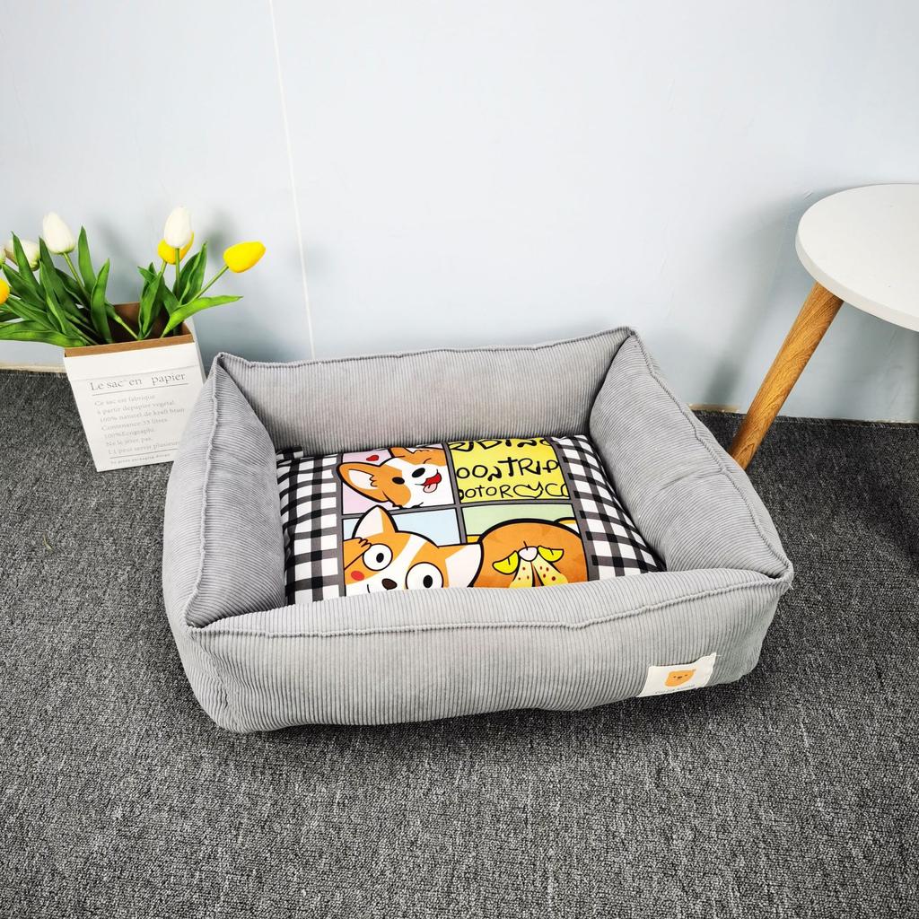 Fabric Pet Sofa Pet Litter Printed Warm Cat Litter Dog Litter Pet Bed Scratch-resistant Cartoon Pet Litter