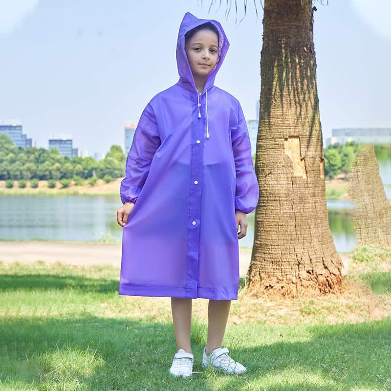 Children s Thickened One-Piece Raincoat for School and Travel - Anti-Heavy Rain, Non-Disposable фиолетовый