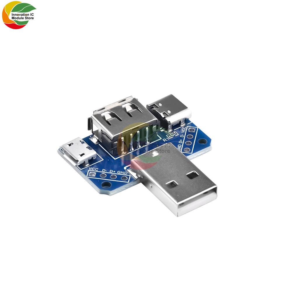 USB Male Connector / MINI MICRO USB to DIP Adapter female connector 2.54 Connector B Type-C USB2.0 3.0 Female PCB Converter