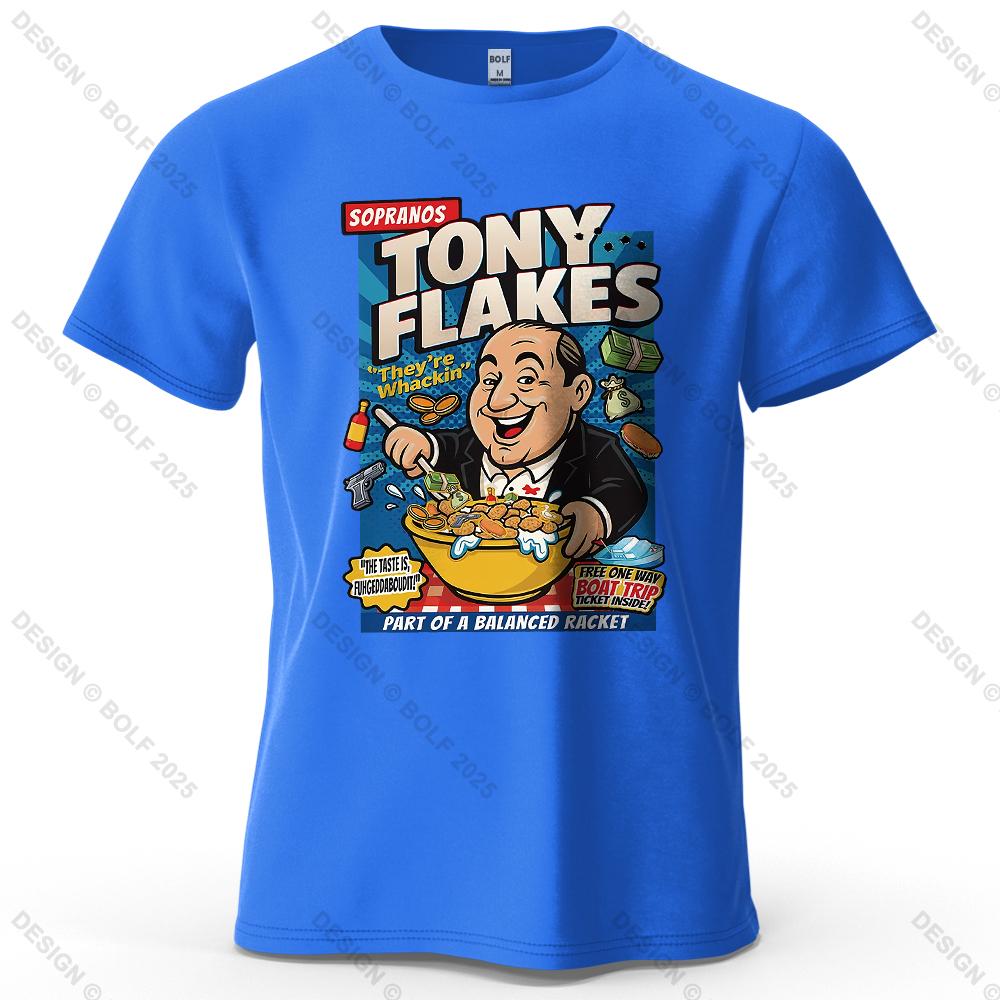 Футболка мужская с принтом Sopranos TONY FLAKES 100% хлопок оверсайз юмористические яркие графические футболки для женщин топы футболки уличная одежда