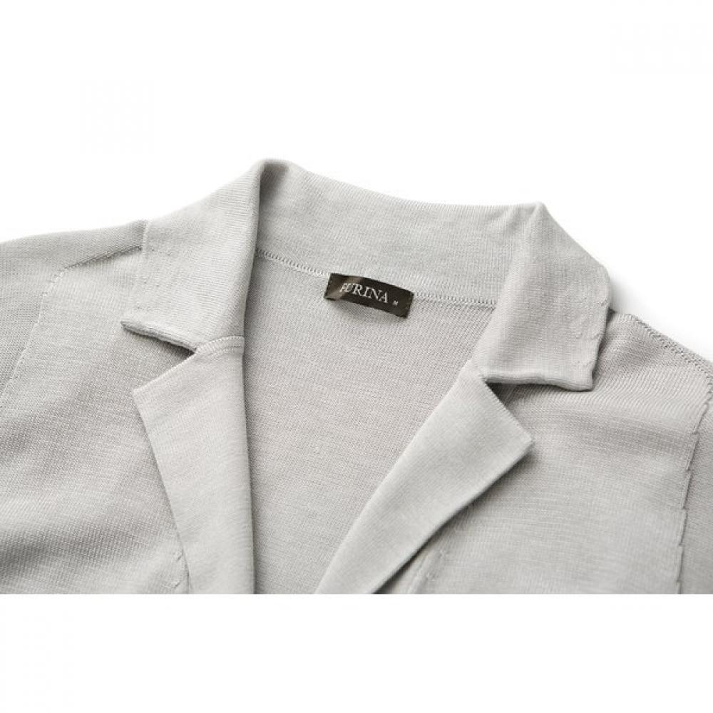 FURINA Silk Cotton Cardigan Coat With Collar Pocket
