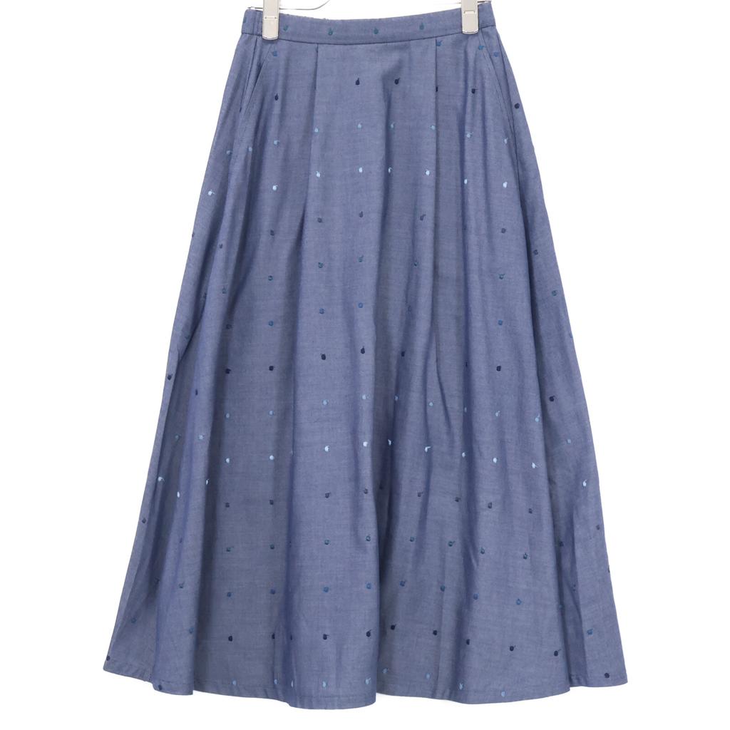 PJC KAZUKO ONISHI Light Blue Multicolored Polka Dot Circular Long Skirt Skirt M Light blueUsed
