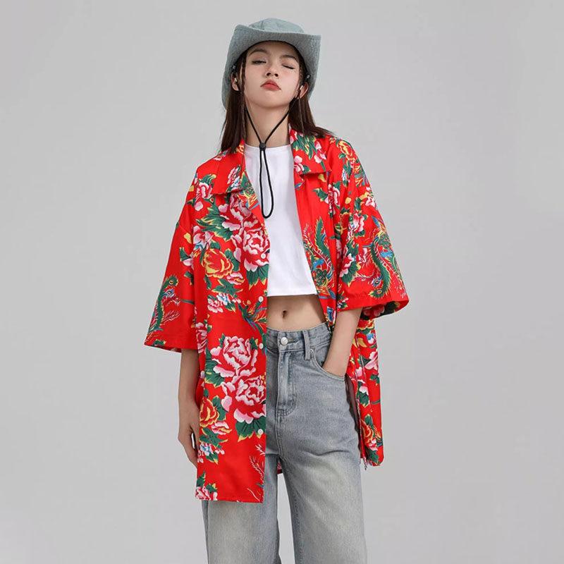 Women's Retro Floral Chinese Trend Long Sleeve Shirt - Spring/Autumn Fashion Versatile Top