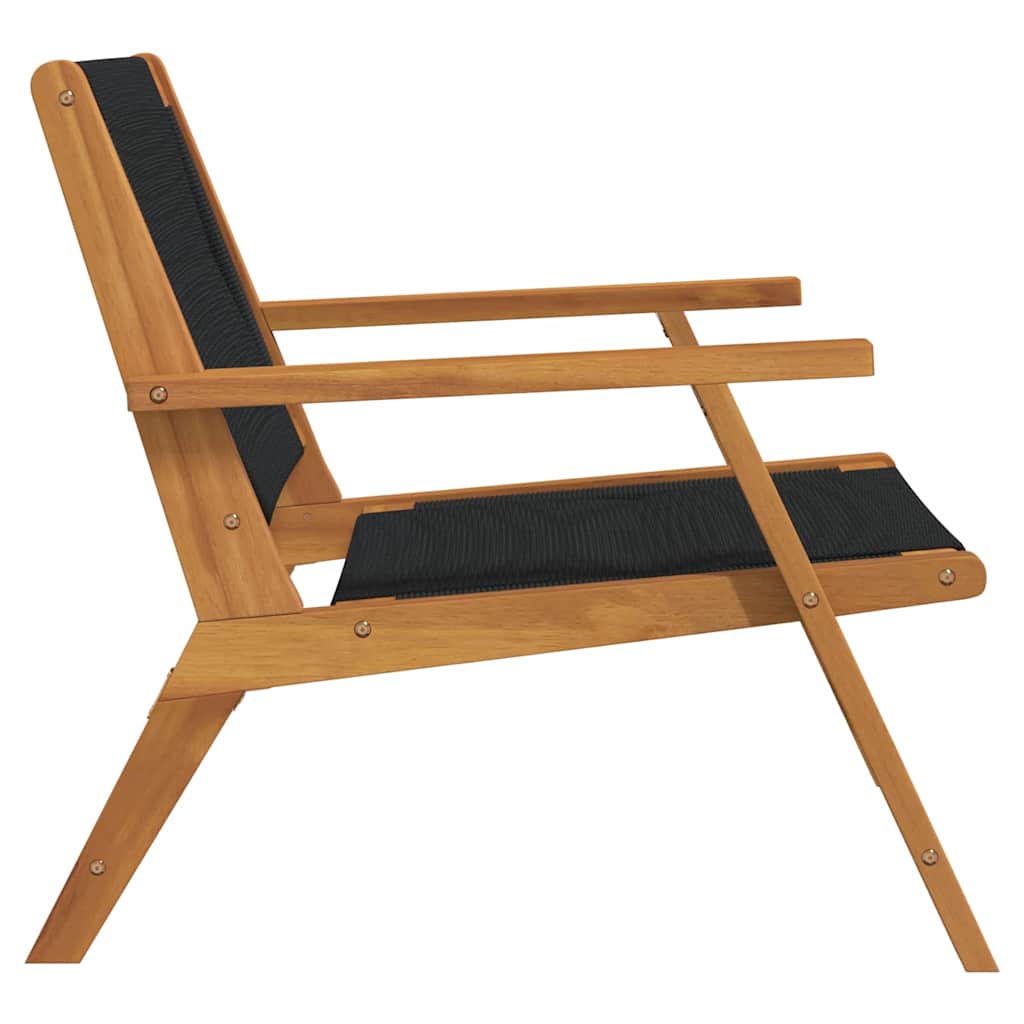 Garden Relaxation Chair 2 pcs. Black Solid Wood Acacia