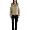Four-color Big Fur Collar Short Cotton-padded Clothes for Women, Slim and Thin In Winter, Square Grid Pressing Line, Hooded and Warm, Small Cotton C