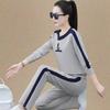 Women's 2025 Casual Two-Piece Set: Round Neck Long Sleeve Sweatshirt & Loose Pants for Spring/Autumn, Plus Size Available.