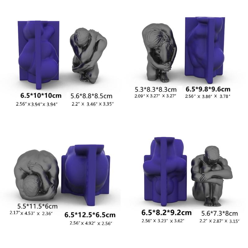 3D-Körperform Kerzenform Silikonform Große Fondantform für Schokolade Handgemachte Kerze Seife Porträt Gipsform Herstellen
