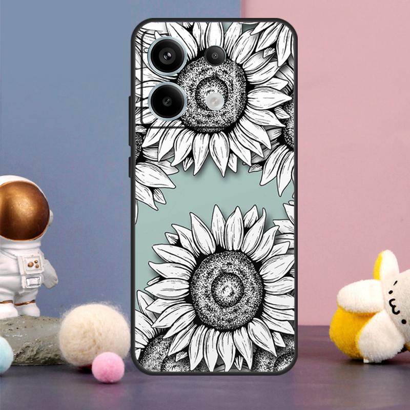 Sunflower Case For Xiaomi Redmi Note 14 9 10 11 12 13 15 Pro Plus Redmi 15 15C 10C 12C 13C 14C Cover