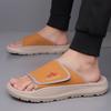 Fashion Men's New Summer Slippers Casual Beach Shoes Non-slip Soft Soles Lightweight Hand-stitched Comfortable Outdoor Slippers for Man