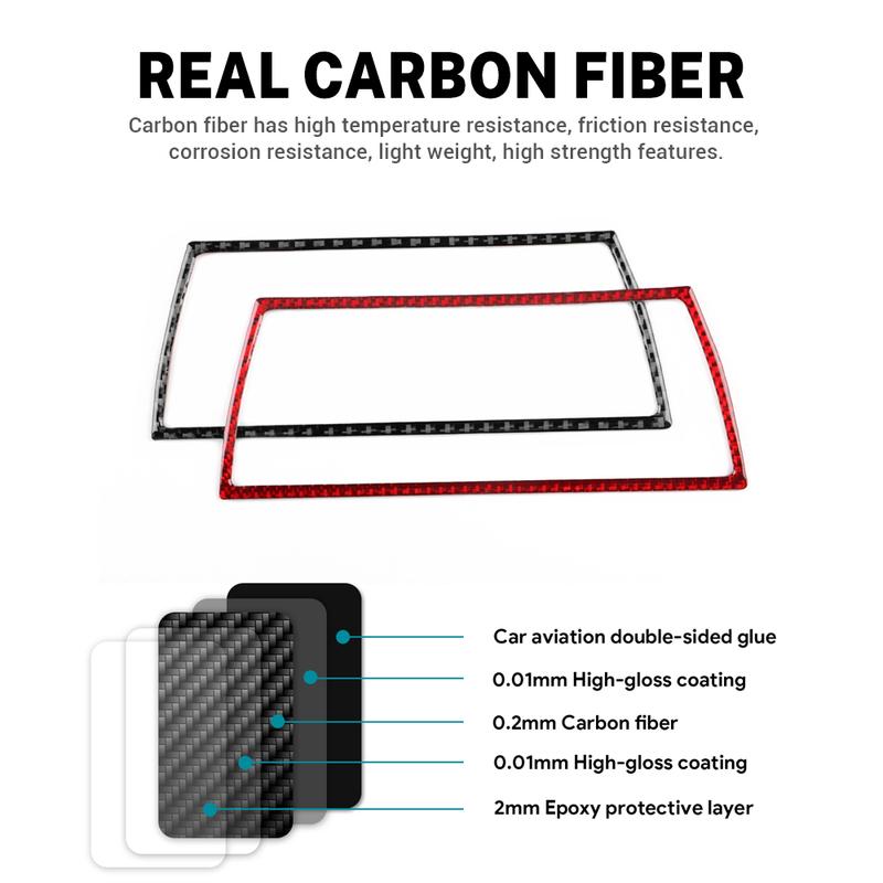 For Seat Leon 2013 2014 2015 LHD RHD Real Soft Carbon Fiber Car Central Storage USB Port Frame Sticker Interior Accessories.