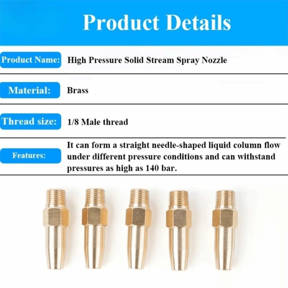 Brass Material High Pressure Cutting Nozzle Brass Water Jet Nozzle  Paper Mill Trimming