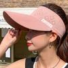 Chapeau pare-soleil à large bord pour femme, décontracté, réglable, protection UV, pliable, sport, vide, casquette de plage, chapeau de soleil