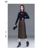 2025 Autumn/Winter Women's High Waist Leather Bodycon Midi Skirt - Slimming Sheepskin Slit Design.