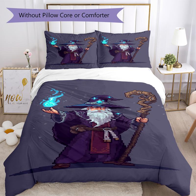 3pcs Wizard Bedding Set Duvet Cover Closure Includes 1 Duvet Cover & 2 Pillowcases, Soft and Comfortable for All Seasons.