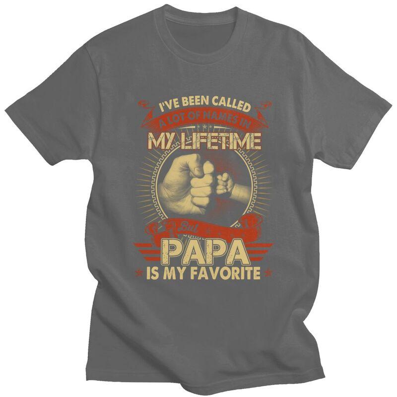 Custom Lifetime Papa T Shirts for Men Pure Cotton Tee Tops Dad Fathers Day Gift Tshirt ShortSleeve Tshirt Clothes