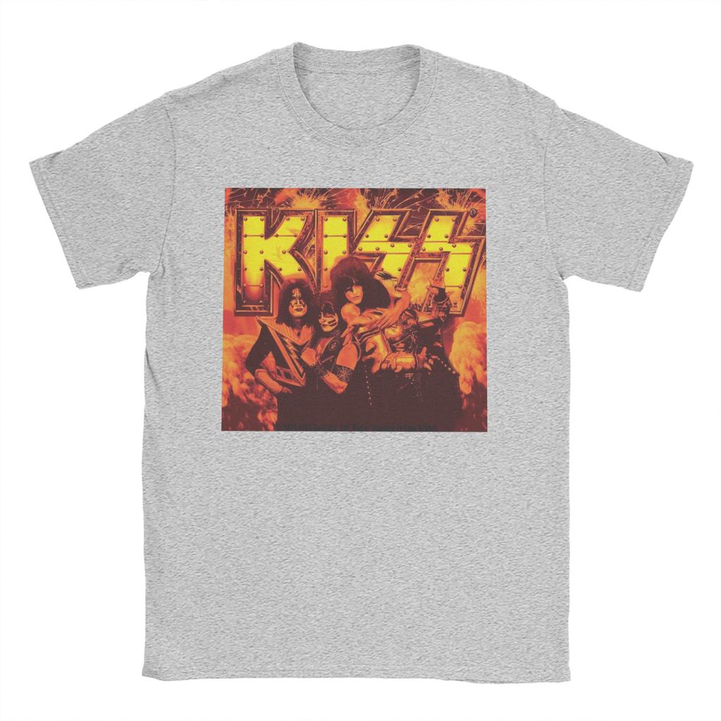Harajuku T-Shirt Summer Ace Frehley Spaceman Kiss Band Popular T-Shirts  Pure Cotton Tshirt Men Fun Pattern Short Sleeve Top Tee