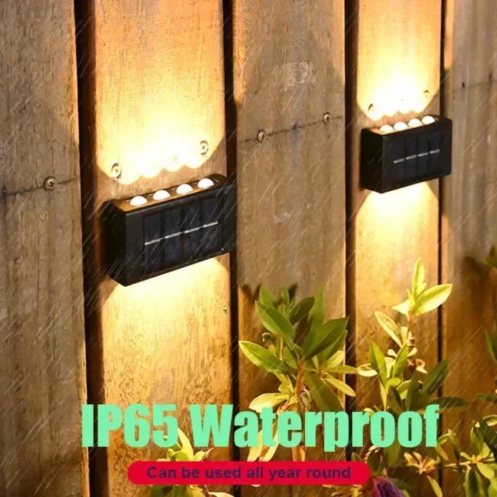 New 10 Solar Wall Lamp Outdoor Waterproof Solar Powered Light and Down Illuminate Garden Porch Yard Decoration