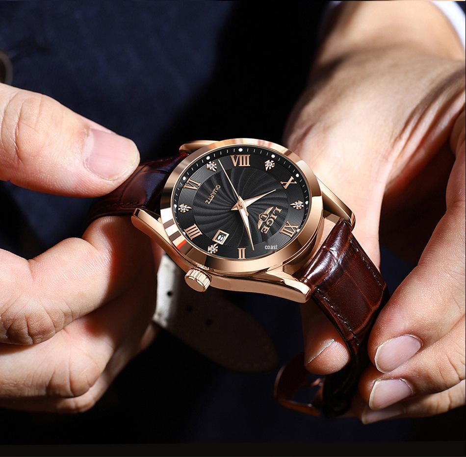 Men's Fashionable Waterproof Quartz Watch with Calendar & Luminous Features