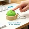 Bag Hanging Toy 3D Printed Dumpling Squeeze Keychain, Stress Balls with Steamer, Cute Anxiety Relief Toy, Soft Decompression Dough Dough, Simulation