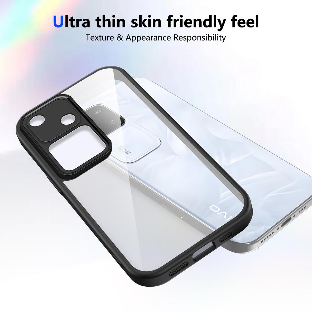 Vivo V30 5G V2318 Case Air Cushion Shockproof Silicone Bumper Clear Matte Back Cover Hard Phone Case for Vivo V30 VivoV30 2025