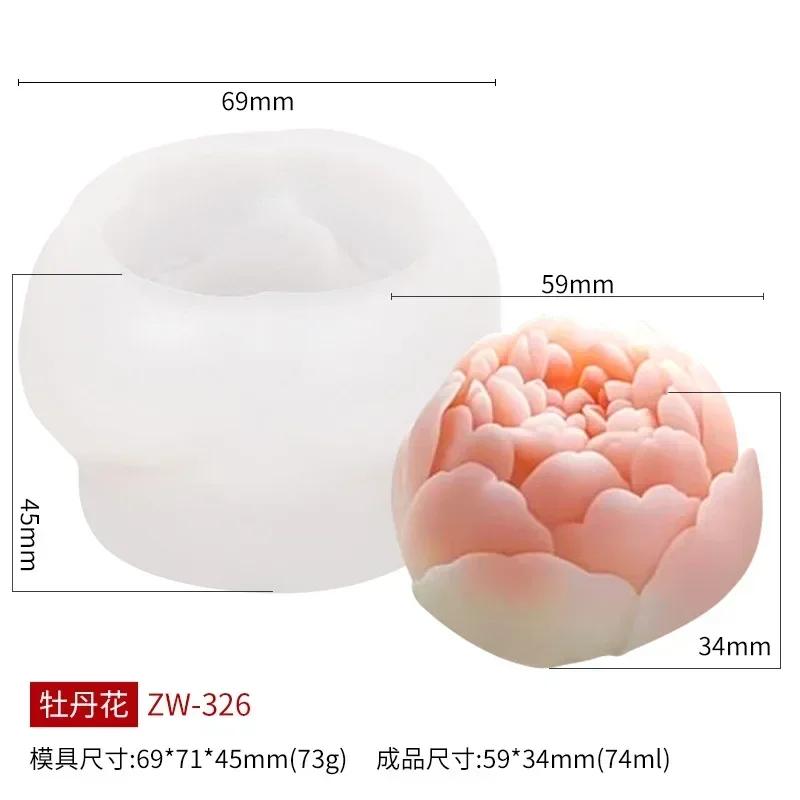 3D Lotus Rose Hibiscus Candle Mold DIY Flower Candle Soap Gypsum Craft Silicone Mold Chocolate Baking Tool Valentine's Day Gift
