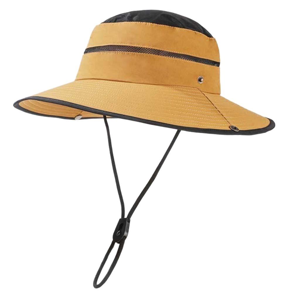 

Нейлоновая быстросохнущая походная кепка со шнурком, солнцезащитная ковбойская шляпа, мужская шляпа рыбака, для ковбоев жёлтый