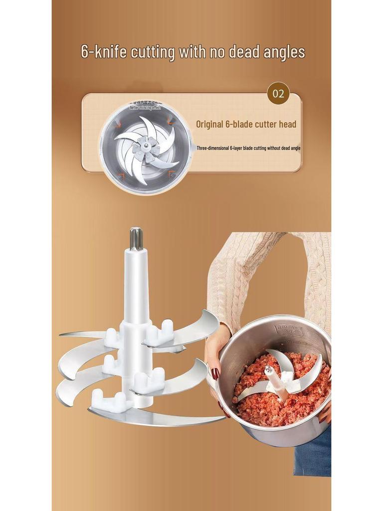 Stainless Steel Electric Meat Grinder & Dough Kneader - Multi-functional Kitchen Appliance for Garlic Paste & Chili