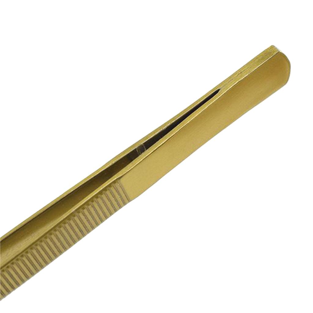 Eyebrow Tweezer Slant Flat Tip Closed Clamp Face Eye Hair Remover False Eyelash Extension Eyelid Sticker Applicator