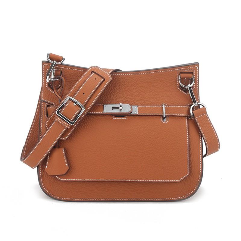 Genuine Leather Crossbody Bag Large Capacity Shoulder Women Office Style