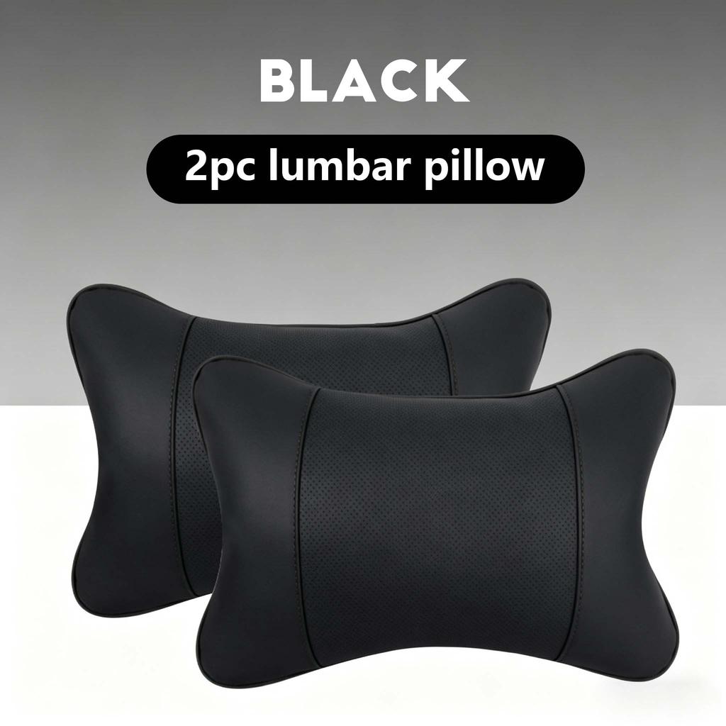 NWL3 2pcs Car Seat Leather Headrest Neck Pillow, Soft Comfortable Neck Support for VW Golf Passat Tiguan Skoda Octavia Kodiaq Auto In