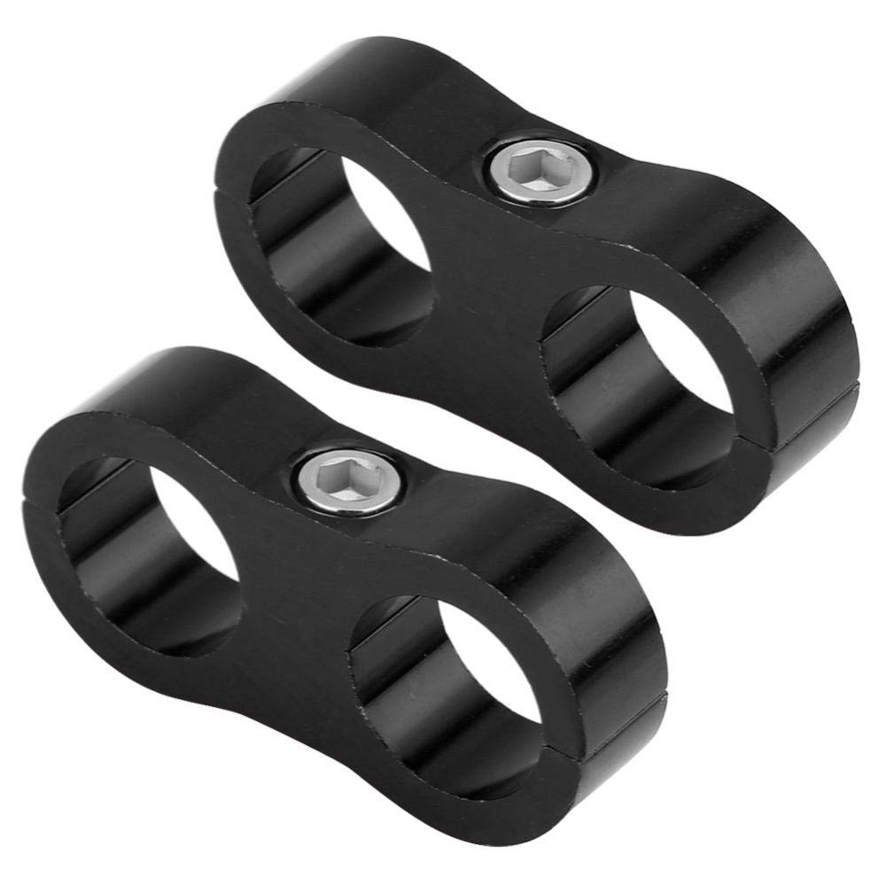 KIMISS AN10 Aluminum Alloy Hose Separator Clamp Fitting Adapter Bracket Universal (Black)