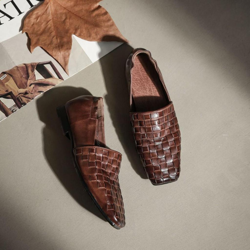 Women's Korean Style Washable Cowhide Loafers: Soft Leather Mary Janes for Mother's Day