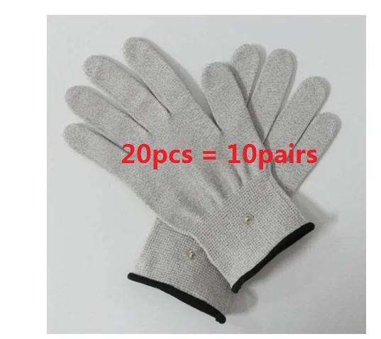 10 Pairs Silver Fiber Conductive Meridian Therapy Gloves for BIO Micro Current Stimulator TENS Face Body Massage Device