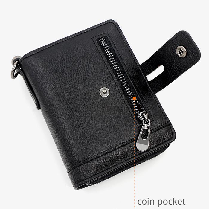 Men Wallets Leather Double Zipper Card Holder Short Male Purse Coin Pocket Vintage Brand High Quailty Men Wallets