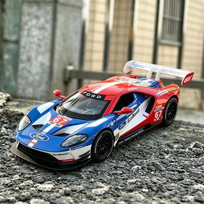 1:24 Ford GT LM GTE Alloy Sports Car Model Diecasts Metal Track Racing Car Vehicles Model Simulation Sound and Light Collection