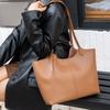 Genuine leather autumn and winter new tote bag, high-end versatile cowhide solid color commuter bag, large capacity shoulder armpit bag